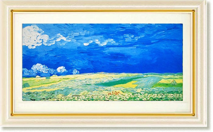 絵画 ゴッホ 荒れ模様の空の麦畑 名画 巨匠 インテリア | ゴッホ