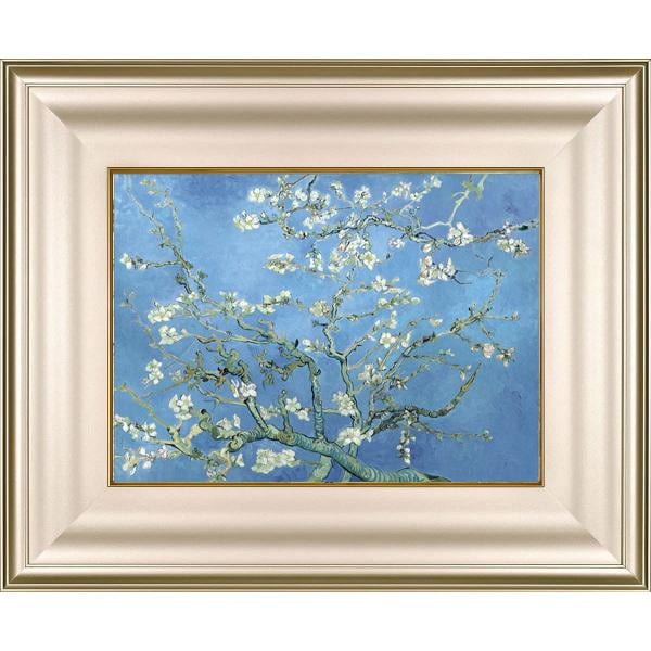 ★秀作★ 手書き油絵 ゴッホ 花咲くアーモンドの花 額付 絵画 インテリア油彩画 アーモンドの花咲く枝』 ゴッホ 10号 立体複製名画 額装付