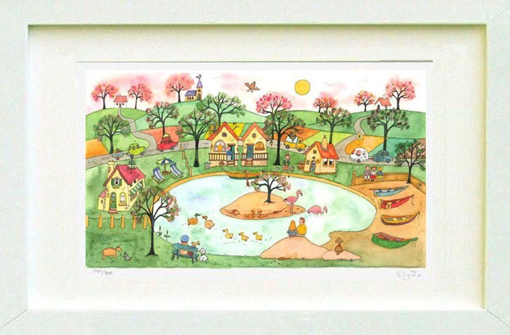 絵画 版画 クリーブ・フラミンゴアイランド インテリア