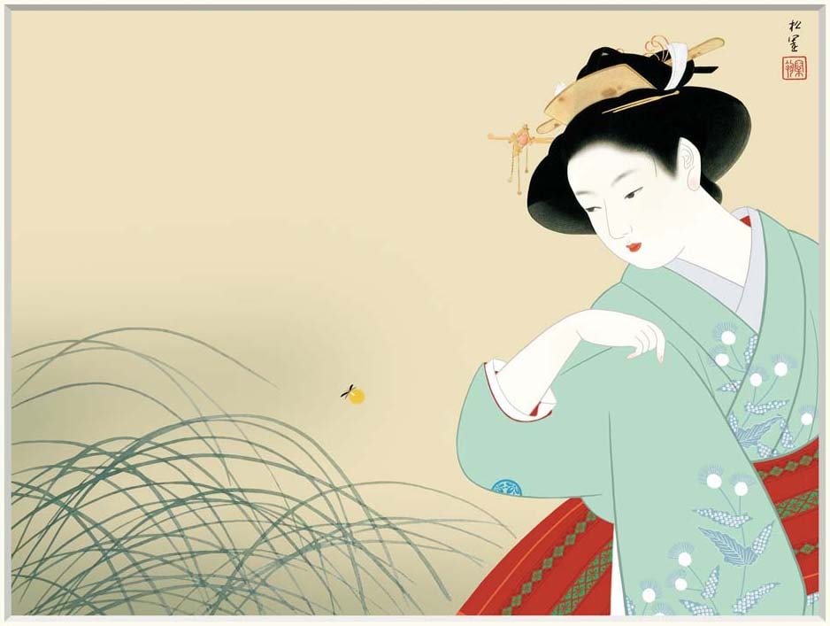 逆輸入 絵画 上村松園 新蛍（にいぼたる （うえむらしょうえん）・ 絵画