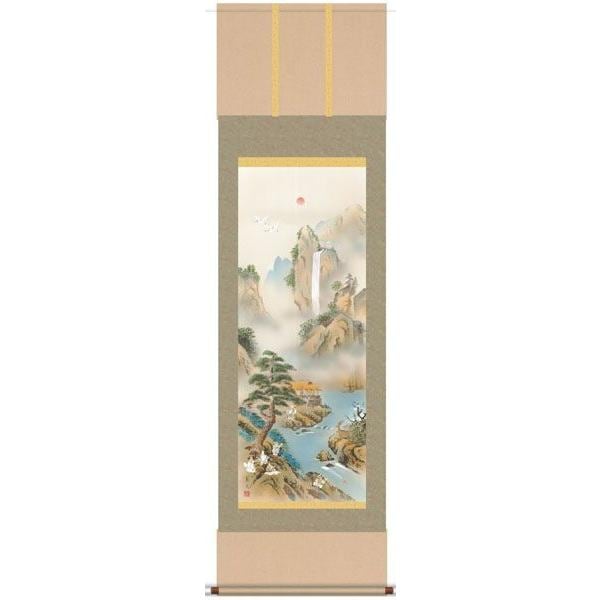 蓬莱二仙 福を呼ぶ 縁起物 掛軸 おもてなし 絵 中国風水 日本