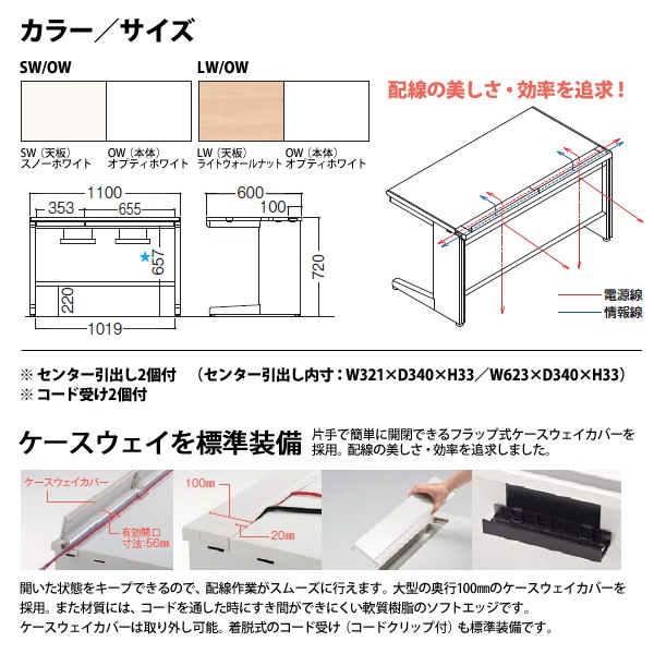 事務机 【組立設置に業者がお伺い】 平机 L型脚 引き出し付タイプ 受注生産品 DUK-116C 幅1100x奥行600x高さ720mm オフィスデスク 事務所 会社 工場 スチールデスク ワーキングデスク 作業机 稲葉製作所 <BR>