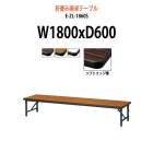 会議テーブル 折りたたみ 座卓 E-ZL-1860S W1800xD600xH330mm ソフトエッジ巻 角型