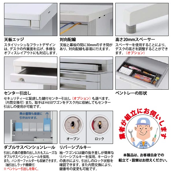 オフィスデスク 【組立設置にお伺い】 L型デスク パネル脚 片袖 A4-3段タイプ DUS-147L-A3P W1400×D700x高さ720mm 事務机 事務所 工場 会社 スチールデスク ワーキングデスク 作業机 稲葉製作所 <BR>