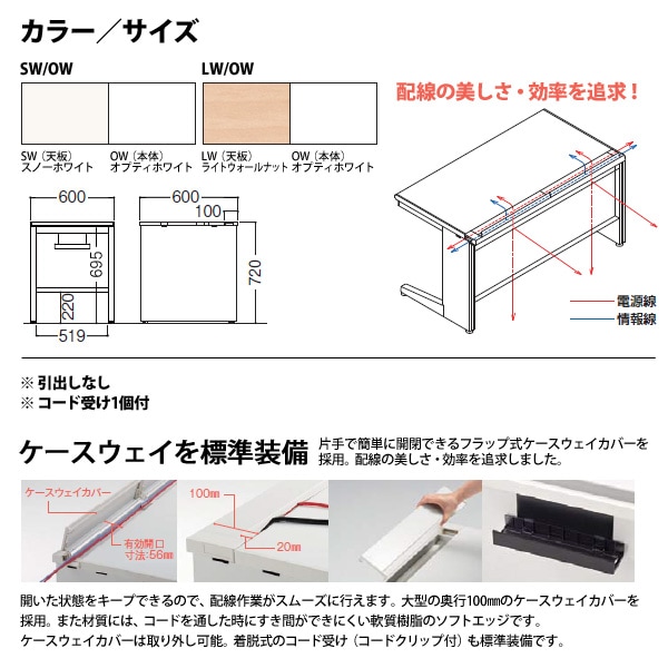 オフィスデスク 【組立設置にお伺い】 平机 パネル脚 引き出し無タイプ 受注生産品 DUK-066P W600×奥行600x高さ720mm 事務机 事務所 工場 会社 スチールデスク ワーキングデスク 作業机 稲葉製作所 <BR>