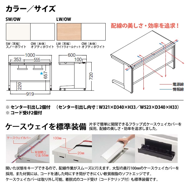 オフィスデスク 【組立設置にお伺い】 平机 キャスター脚 引き出し付タイプ DUK-106CCA W1000×奥行600x高さ720mm 事務机 事務所 工場 会社 スチールデスク ワーキングデスク 作業机 稲葉製作所 <BR>