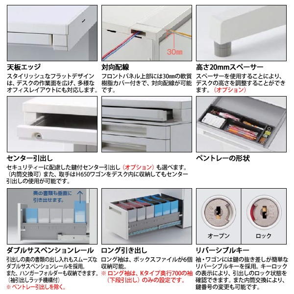 オフィスデスク 【組立設置にお伺い】 L型デスク パネル脚 片袖 B4-3段タイプ DUK7-147L-B3P W1400×D700x高さ700mm 事務机 事務所 工場 会社 スチールデスク ワーキングデスク 作業机 稲葉製作所 <BR>