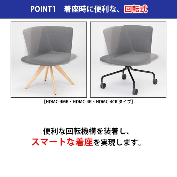 会議椅子 ミーティングチェア HDMC-4C キャスター・非回転式 横幅550×奥行き590×高さ778・座面高430mm 会議室 休憩室 社員食堂 会議用チェア スタッキングチェア 会議用椅子 会議イス 会議用イス 社員食堂椅子 