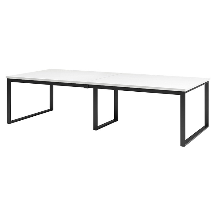 デュエット ホワイトフレーム 会議用テーブル E-BX-2812 幅2800×奥行1200×高さ720mm 角型 配線