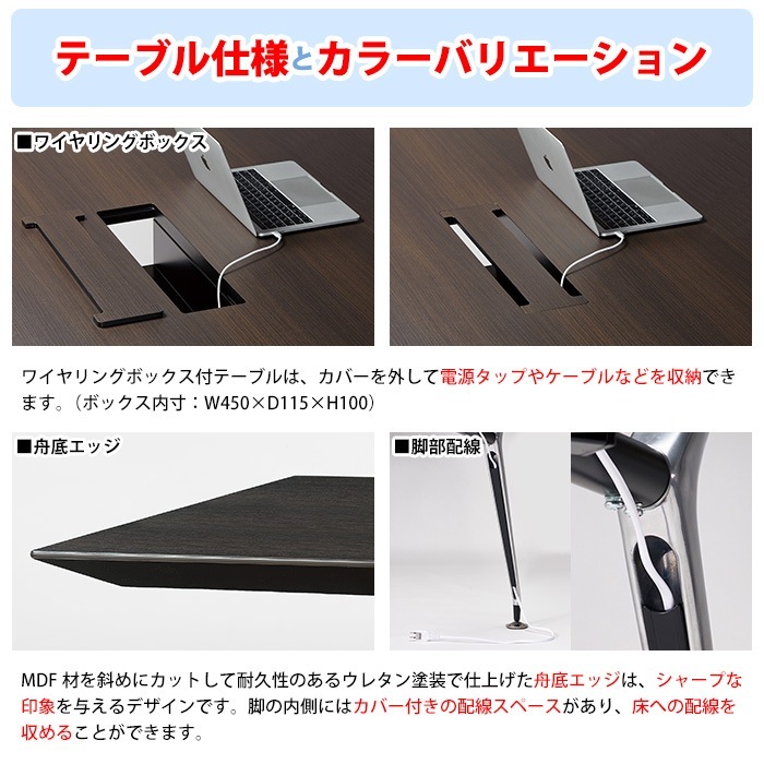 ミーティングテーブル 会議用テーブル E-ARD-3212KW 幅3200x奥行1200x