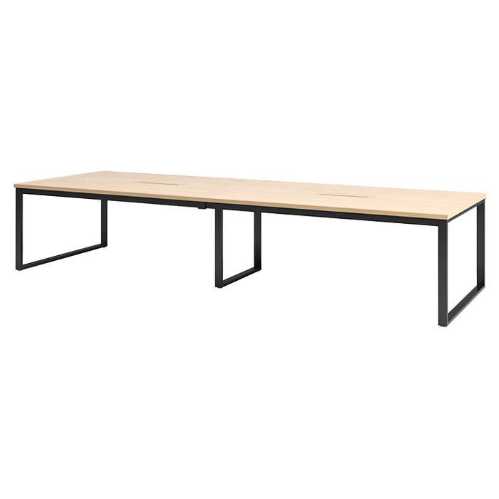 会議用テーブル 幅3600×奥行1200×高さ720mm 8人用 大型 角型 配線ボックス付 E-BX-3612W ミーティングテーブル