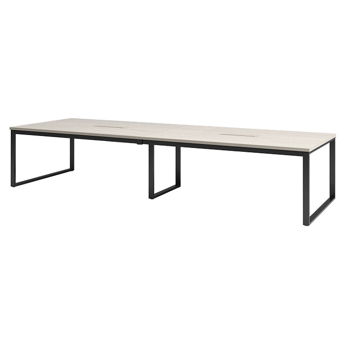 会議用テーブル 幅3600×奥行1200×高さ720mm 8人用 大型 角型 配線ボックス付 E-BX-3612W ミーティングテーブル