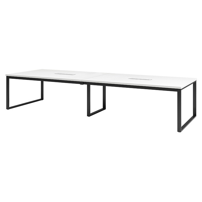 会議用テーブル 幅3600×奥行1200×高さ720mm 8人用 大型 角型 配線ボックス付 E-BX-3612W ミーティングテーブル