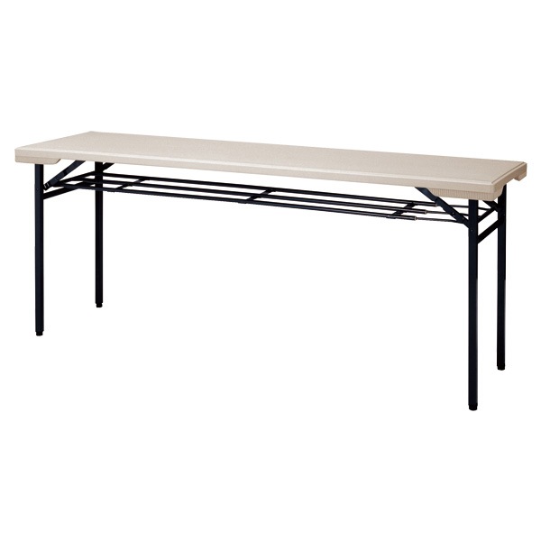 樹脂天板折りたたみテーブル 棚付 屋外 店舗 屋台 イベント E-PET-1850T 幅1800xD500x高さ700mm 長机 業務用 売店 お店 自治会 公民館 施設