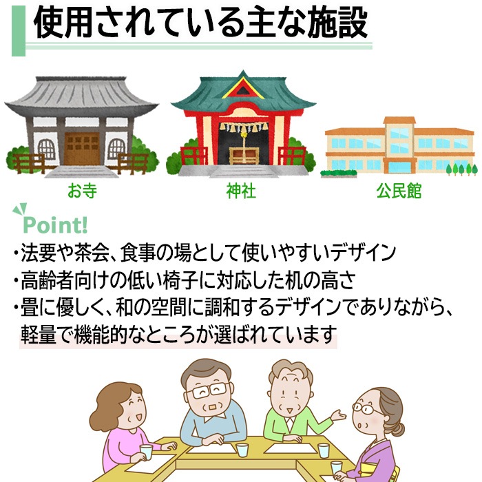 長机 折りたたみ 軽量 高さ63cm 会議用テーブル 畳 お寺 神社 E-CUW-1845S 幅1800x奥行450x高さ630mm ソフトエッジ巻 角型 折り畳み 高齢者 老人 集会所 自治会 公民館 受付 学童 飲食店 座敷 会議室 テーブル 日本製 オーダーメイド サイズオーダー 特注サイズ
