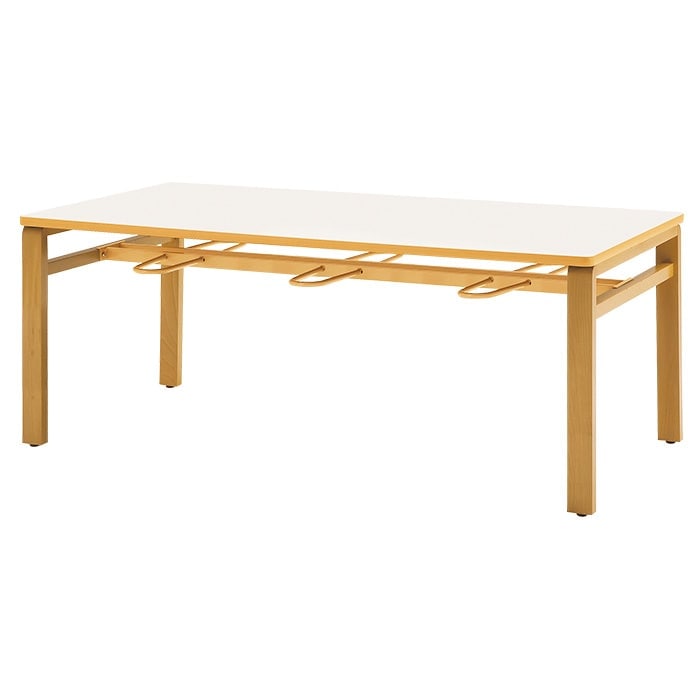 社員食堂テーブル 6人掛け 床掃除が便利な機能付 E-MU-1890 幅1800x奥行900x高さ700mm 休憩室 机 会社 工場 食堂テーブル 社員食堂用テーブル サイズ