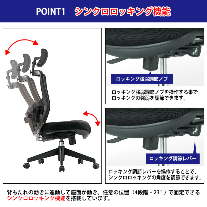 事務椅子 FCM-5-FCM-M 幅650x奥行665x高さ1160~1230mm 座面高430~500mm ヘッドレスト付 オフィスチェア デスクチェア 事務所 事務室 会社 企業