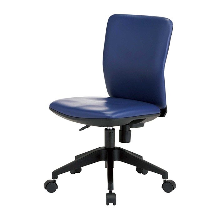 事務椅子 FST-55L 幅546x奥行539x高さ780～860mm 座面高410～490mm ビニールレザー 肘なし オフィスチェア デスクチェア 事務所 事務室 会社 会議椅子 ミーティングチェア 会議室
