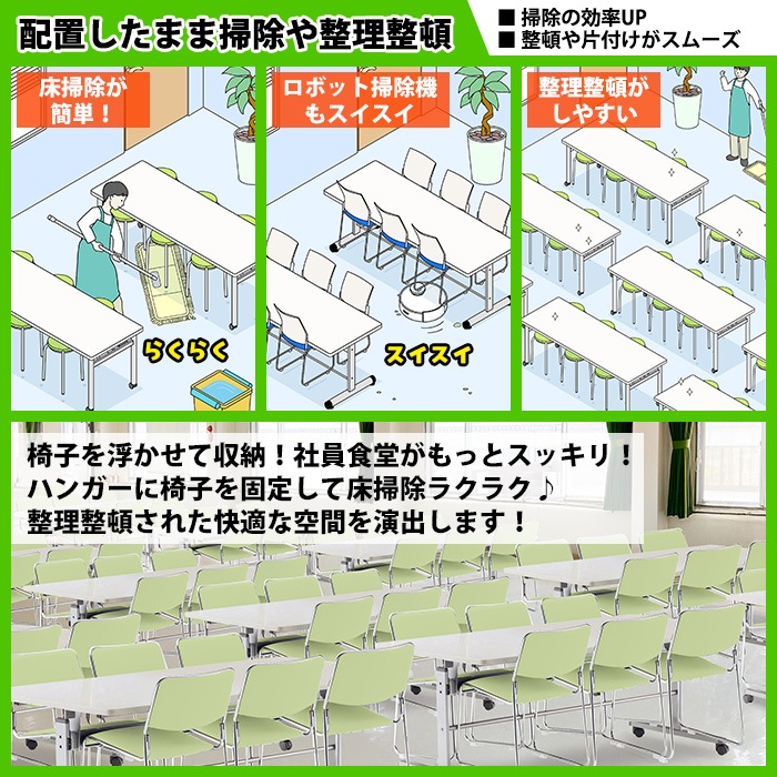 社員食堂 テーブルセット 6人用 折りたたみ キャスター付 会社 食堂テーブル 折り畳み MTS-HT1875-FSC-15SL-6 社員食堂テーブル MTS-HT1875 1台 + 社員食堂椅子 FSC-15SL 6脚セット 休憩室 テーブルセット