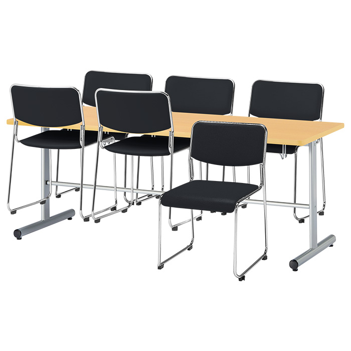社員食堂用テーブル 椅子6脚セット 6人用｜E-HGS-1875 スタンダード