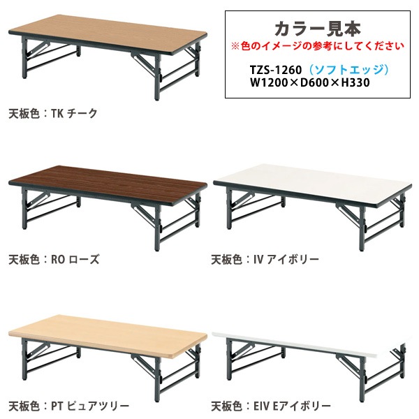 長机 折りたたみ 座卓 軽量 会議用テーブル ローテーブル TZS-1260 幅