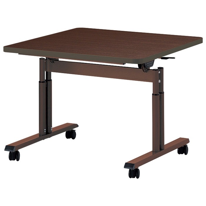 介護用テーブル 折りたたみ キャスター付き 高さ調整 介護施設テーブル 介護テーブル 昇降式 E-FIT-0909EB 幅900x奥行900x高さ660~800mm 折りたたみ 高さ調整 ABS樹脂エッジ巻 老人ホーム デイサービス グループホーム ソフトエッジテーブル 車椅子対応テーブル