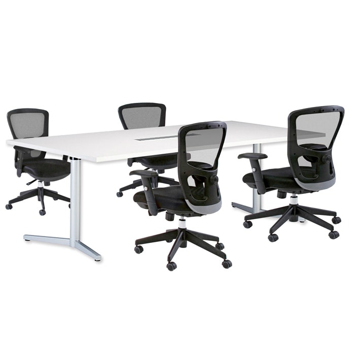 会議用テーブルセット E-VE-2190WSET 4人用 E-VE-2190W 幅2100x奥行