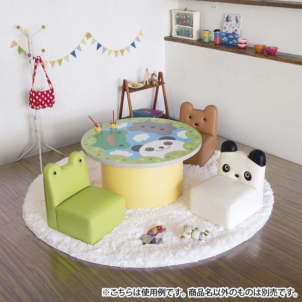 キッズソファ S9045-10GB サイズ 横幅360x奥行410x高さ470 座面高230mm カエル 子供用ソファ 学童保育 託児所 児童館 小児病棟 図書館 塾 子供用テーブル 長机 長テーブル 国産 日本製