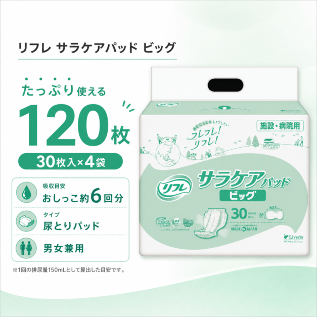 大人用紙おむつ リフレ サラケアパッド ビッグ 30枚入×4袋 120枚 約6回