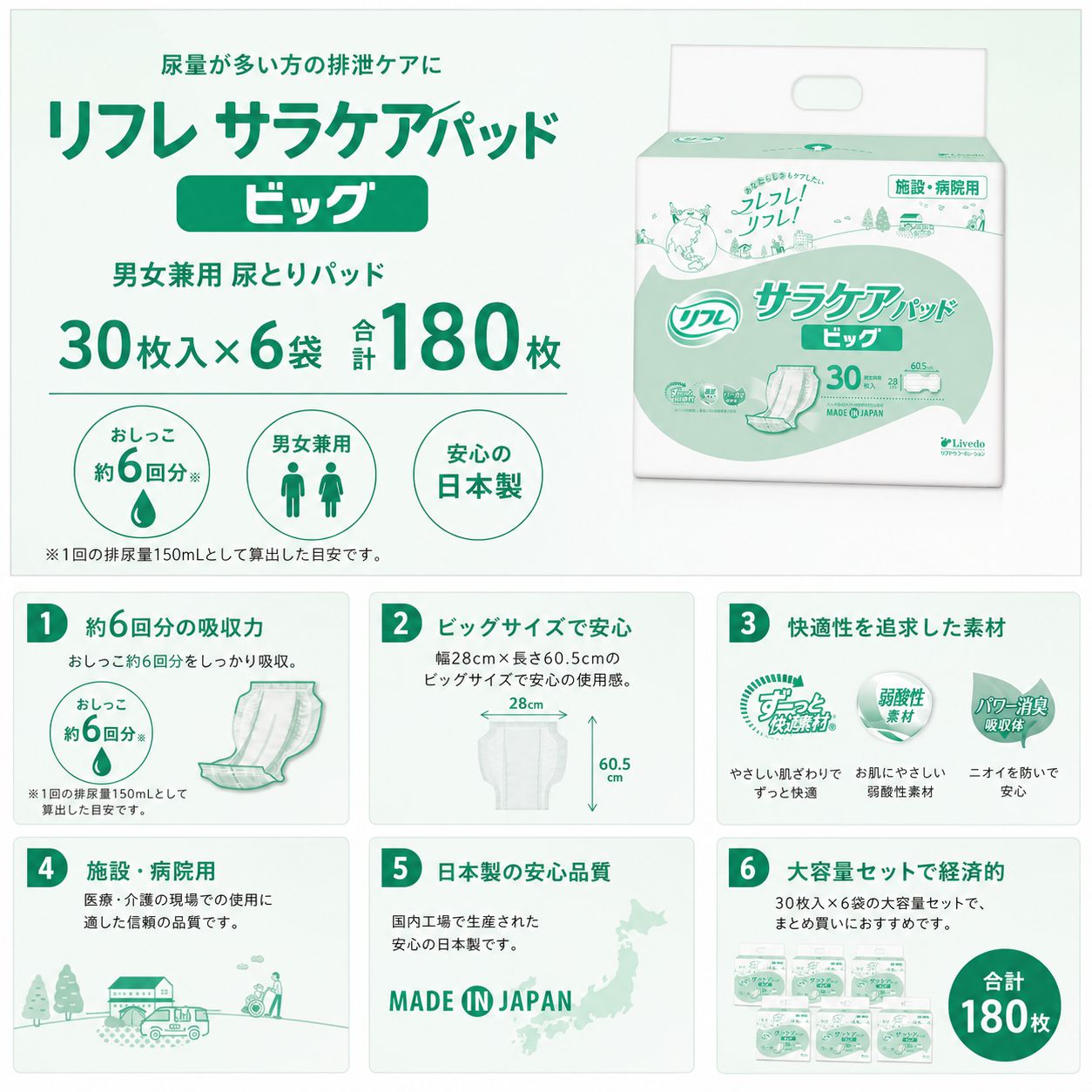 ����ѻ椪��� ��ե� ���饱���ѥå� �ӥå� 30������6�� 180�� ��6��ۼ� Ǣ�Ȥ�ѥå� �˽����� ����Ѥ���� ���� Ǣϳ�� Ǣ��� ��������