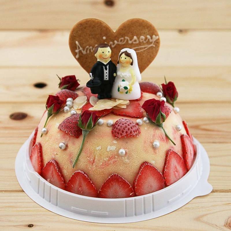 送料無料 結婚記念日 アニバーサリーアイスケーキ 記念日 ウエディング
