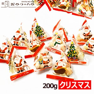 本州送料無料 クリスマス テトラ包装 5種の国産あられ 200g（個包装約46個） 小分け 小袋|おかき・せんべい・和菓子