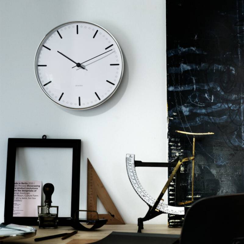 掛け時計 シティーホール CITYHALL アルネヤコブセン ARNE JACOBSEN 290mm 【 壁掛け時計 デザイン モダン シンプル デンマーク ローゼンダール 時計 おしゃれ 可愛い か