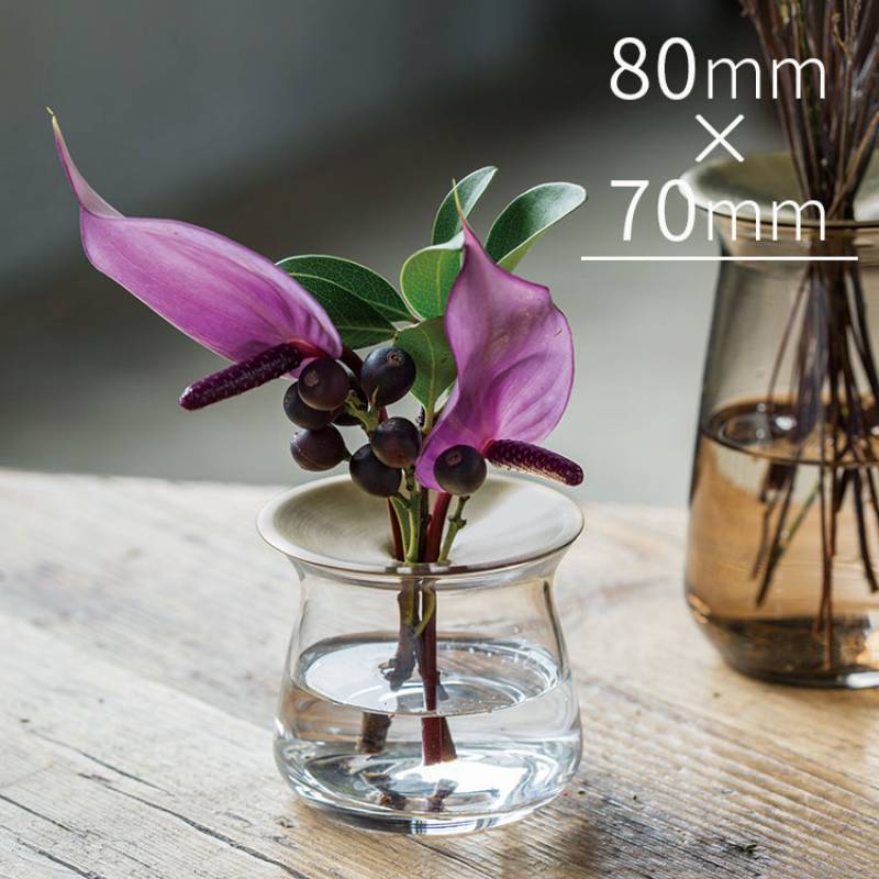 KINTO フラワーベース LUNA 80×70mm 【 キントー フラワーベース 花器 花瓶 花びん 一輪挿し シンプル ガラス インテリア 雑貨 園芸 多肉植物 グリーン 水耕栽培 水耕 花 飾り