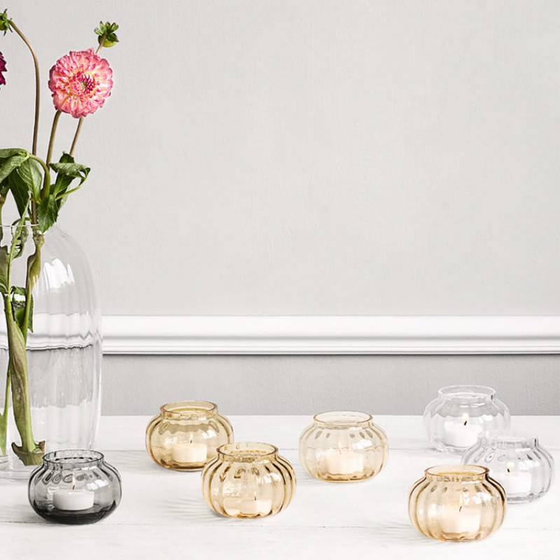 PRIMULAシリーズ ティーライトホルダー ホルムガード HOLMEGAARD プリムラ キャンドルホルダー 花瓶 花器 ガラス アンバー クリア デンマーク ヤコブ・E・バング 北欧 北欧デザイン