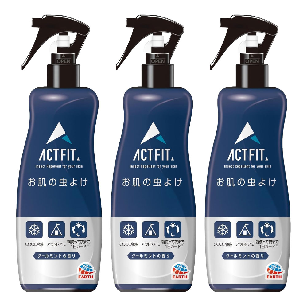 アース製薬 はだまも ACT FIT ミスト 200ml×3本 【防除用医薬部外品】 弱酸性 蚊 ブユ マダニ トコジラミ