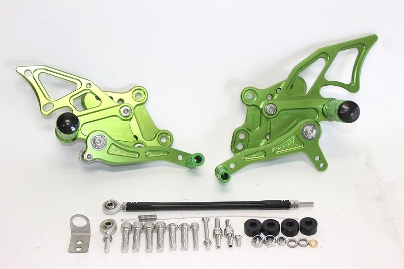 NINJA250 NINJA300 EX250L 2013年- EX300 調整式 バックステップセット CNC 緑 Bタイプ