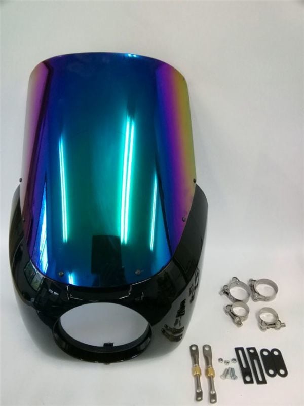 harley フェアリング FXDXT Dyna GlideT-Sport 2001-2005 ロングタイプ黒艶あり イリジウム