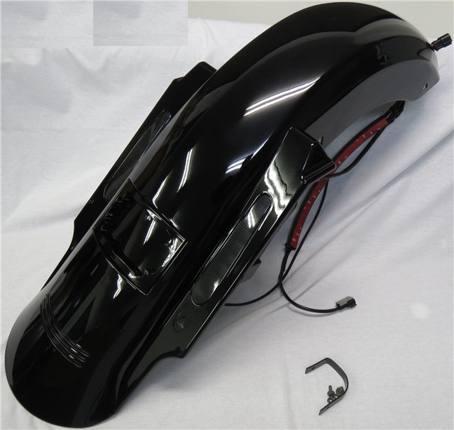 Harley デュアルカットアウト 7" DOWN 2009-2022年 LEDテールウィンカー リアフェンダー