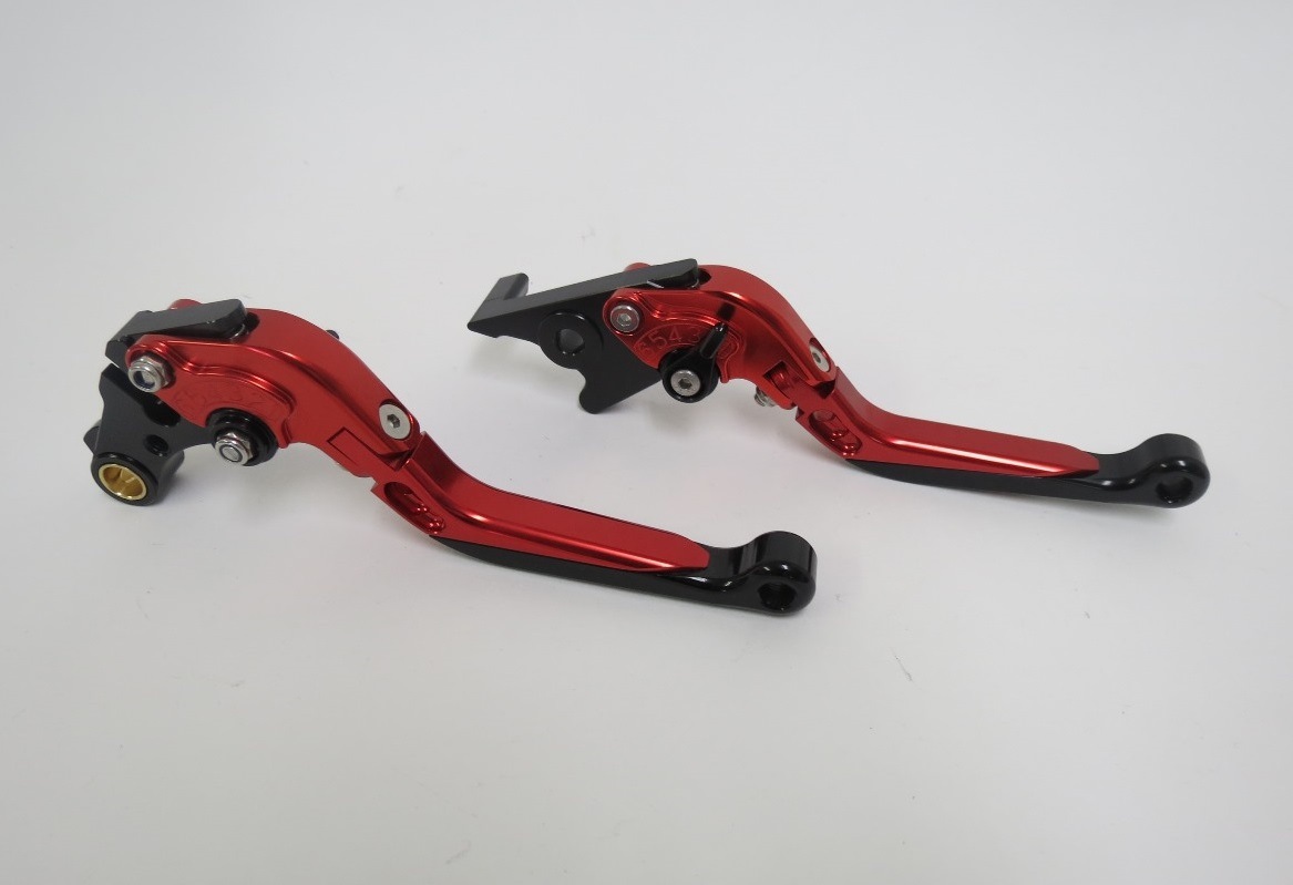 Honda レブル NS-1 GROM CBR400R/CB400F/400X 2013-2019 可倒式 ダブルビレットレバー 赤|CBR400|HONDA
