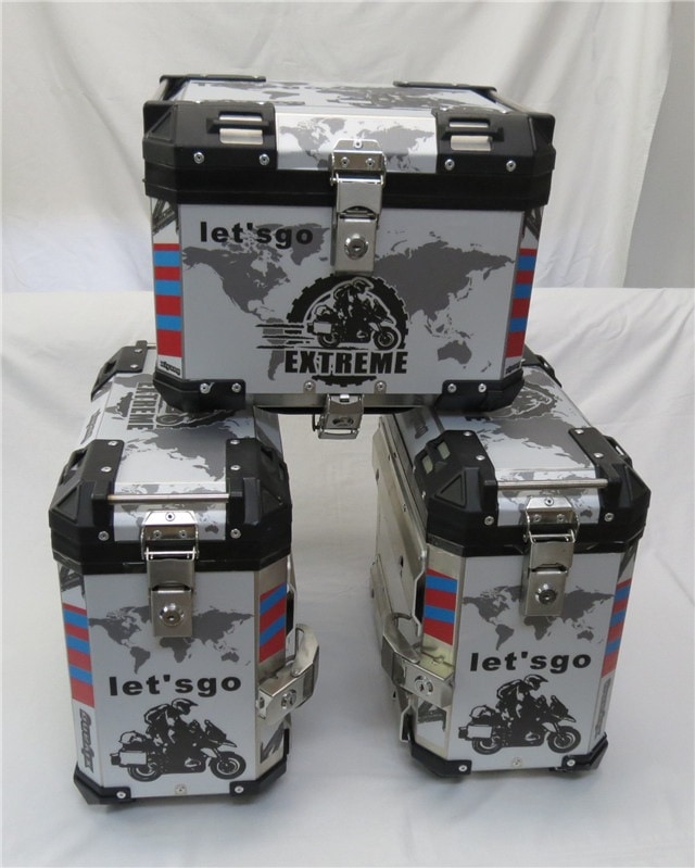 アルミケース リアボックス＋サイドボックス　汎用可　ツーリングボックス 3点セット　|Z400/250|KAWASAKI