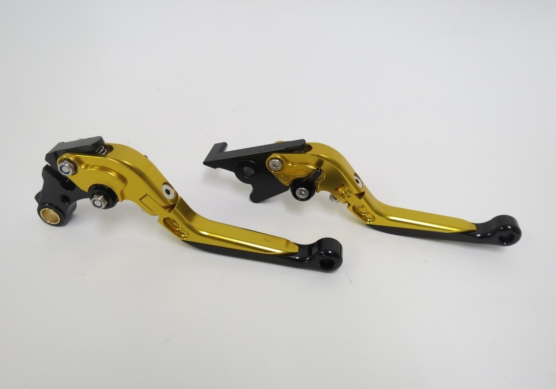 Honda レブル NS-1 GROM CBR400R/CB400F/400X 2013-2019 可倒式 ダブルビレットレバー 金|CBR400|HONDA