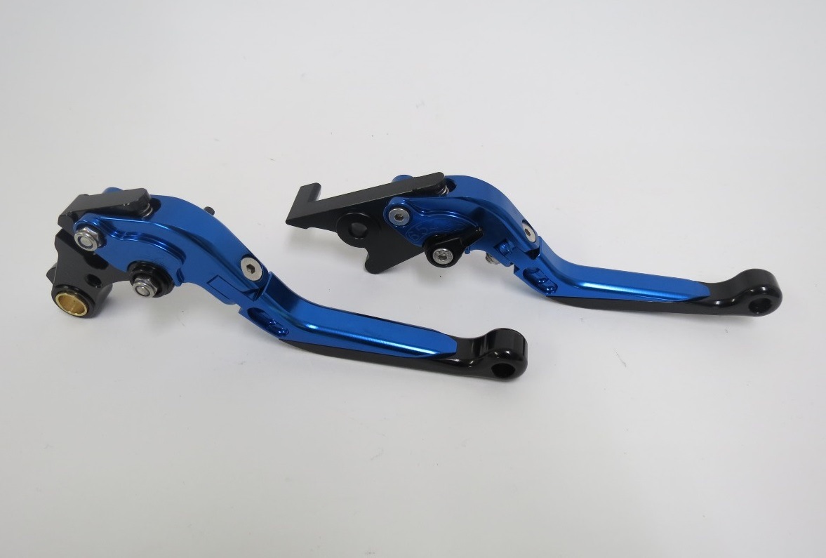 Honda レブル NS-1 GROM CBR400R/CB400F/400X 2013-2019 可倒式 ダブルビレットレバー 青|CBR400|HONDA