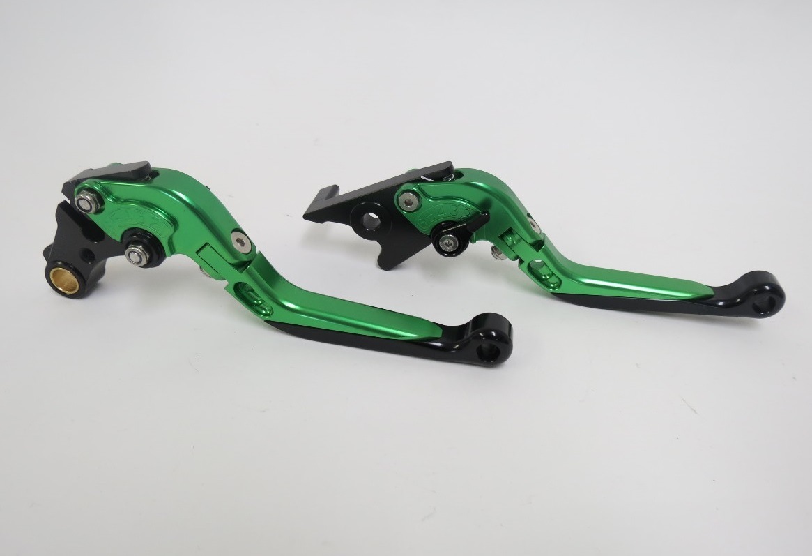 Honda レブル NS-1 GROM CBR400R/CB400F/400X 2013-2019 可倒式 ダブルビレットレバー 緑|CBR400|HONDA