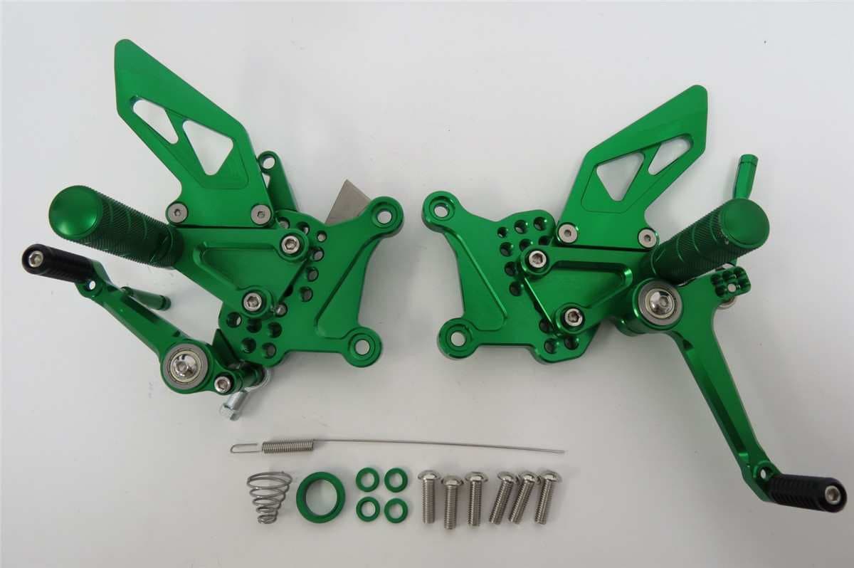Ninja ZX-25R ニンジャ ZX25R 2020- Ninja ZX4RR ZX-4RR 2023 調整式 バックステップ クイックシフター必須 緑 B級品|zx-25r|KAWASAKI