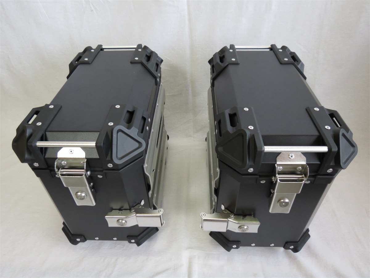 アルミサイドケース　サイドセット　サイドケース 汎用　38L　左右セット　黒|Z400/250|KAWASAKI