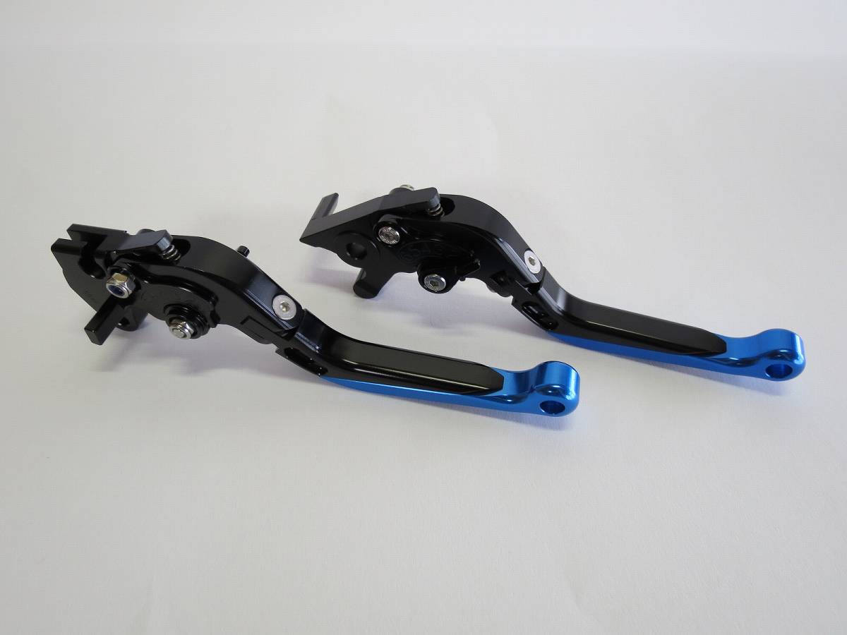 YAMAHA YZF R125 2014-2021 MT125 2014-2021 可倒式 ダブルビレットレバー 黒×青|YAMAHA