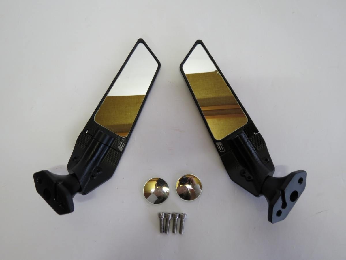 Ninja 400/300/250/125 ninja250sl ninja650 zx25r zx4RR  バックミラー 角度調整可 CNC アルミ削りだし 黒|NINJA250/300|KAWAS