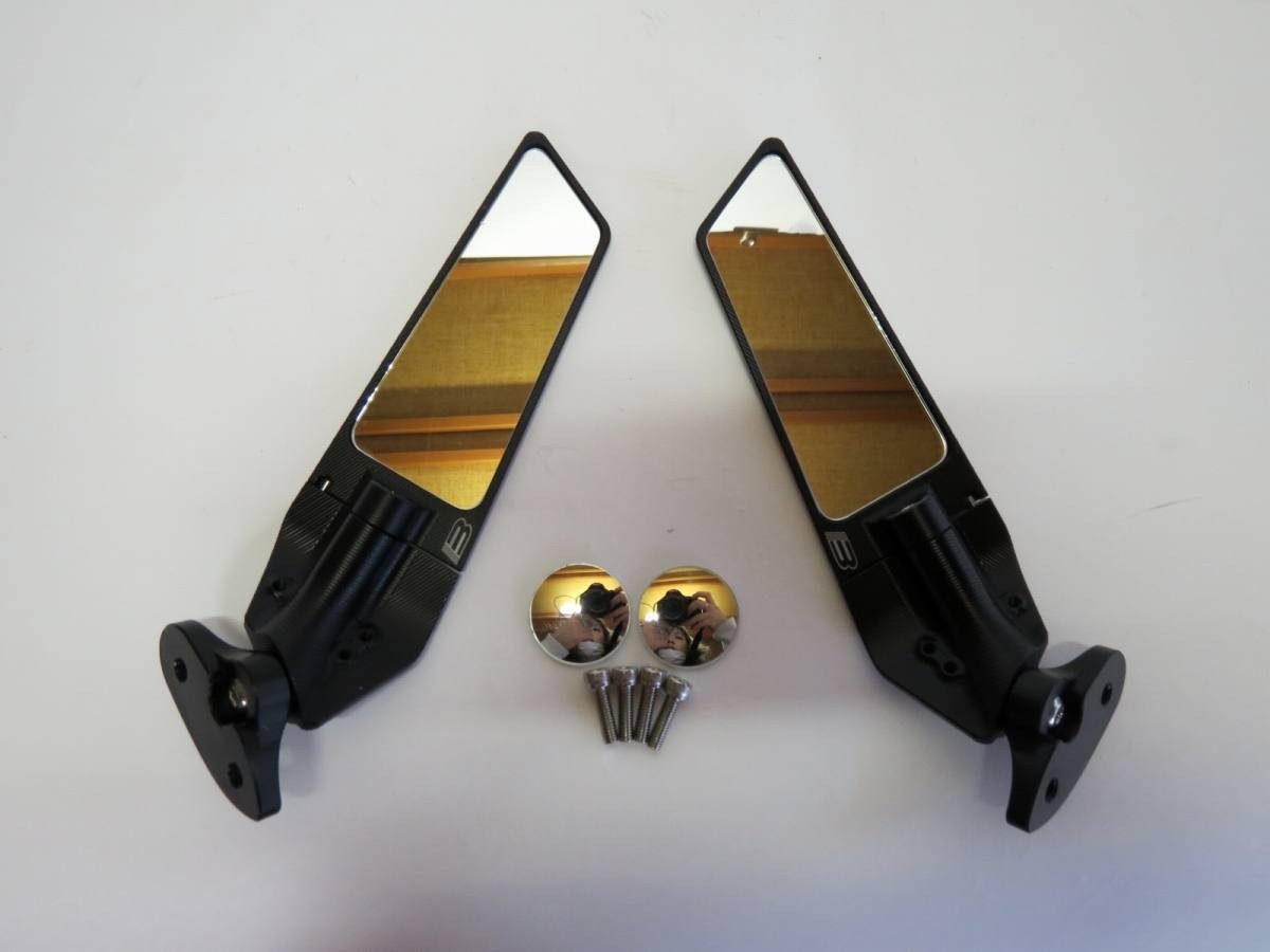 Suzuki GSXR650 750 1000 GSX650F バックミラー 角度調整可 CNC アルミ削りだし 黒|GSX-R600/750|SUZUKI