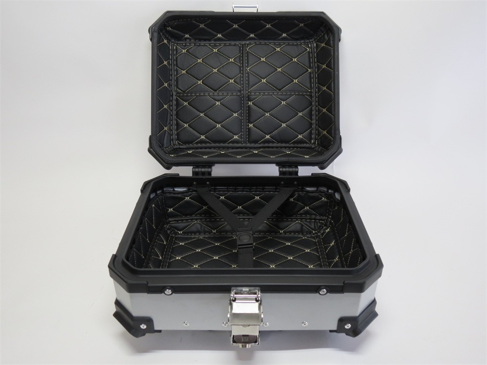 アルミトップケース 28L リアボックス ツーリングボックス 汎用 黒銀